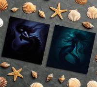 Mermaid Greeting Cards, Set of 5 Designs, Bulk Pack of Cards