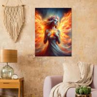 Print on Wood, Fire Fairy, Original Art Printed on Wood Panel