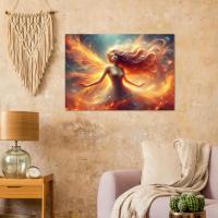 Print on Wood, Fire Fairy, Original Art Printed on Wood Panel