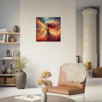 Print on Wood, Fire Fairy, Original Art Printed on Wood Panel