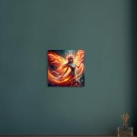 Print on Wood, Fire Fairy, Original Art Printed on Wood Panel