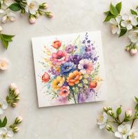 Flowers - Original Art Card - Single Card or Bulk 10 Pack of Gift Cards