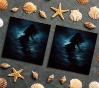Mermaid Greeting Cards, Set of 5 Designs, Bulk Pack of Cards