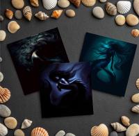 Mermaid Greeting Cards, Set of 5 Designs, Bulk Pack of Cards