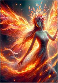 Print on Canvas, Fire Fairy, Ready to Hang