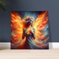 Print on Wood, Fire Fairy, Original Art Printed on Wood Panel