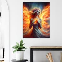 Print on Wood, Fire Fairy, Original Art Printed on Wood Panel