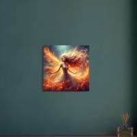 Print on Wood, Fire Fairy, Original Art Printed on Wood Panel