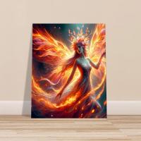 Print on Wood, Fire Fairy, Original Art Printed on Wood Panel