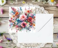 Flowers - Original Art Card - Single Card or Bulk 10 Pack of Gift Cards