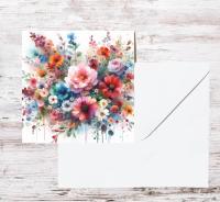 Flowers - Original Art Card - Single Card or Bulk 10 Pack of Gift Cards