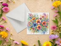 Flowers - Original Art Card - Single Card or Bulk 10 Pack of Gift Cards