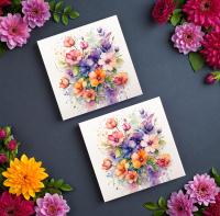 Flowers - Original Art Card - Single Card or Bulk 10 Pack of Gift Cards
