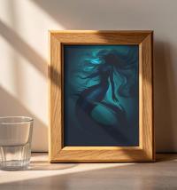 Mermaid Print - Framed or Unframed - Original Art - Print on Paper