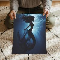 Mermaid Print - Framed or Unframed - Original Art - Print on Paper