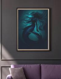 Mermaid Print - Framed or Unframed - Original Art - Print on Paper
