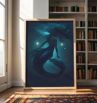 Mermaid Print - Framed or Unframed - Original Art - Print on Paper