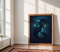 Mermaid Print - Framed or Unframed - Original Art - Print on Paper
