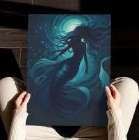 Mermaid Print - Framed or Unframed - Original Art - Print on Paper