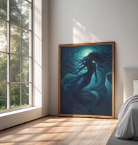 Mermaid Print - Framed or Unframed - Original Art - Print on Paper