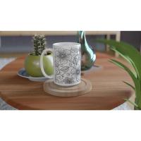 Set of Floral Cups - Light and Dark - Large 15oz Ceramic Mugs