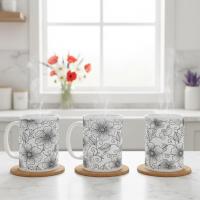 Floral Cups -  Large and Small Ceramic Mug
