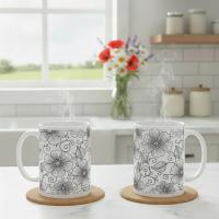 Floral Cups -  Large and Small Ceramic Mug