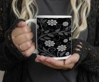 Dark Floral - Small and Large Ceramic Mugs