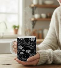 Dark Floral - Small and Large Ceramic Mugs