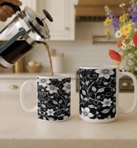 Floral Cups -  Large and Small Ceramic Mug