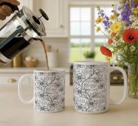 Floral Cups -  Large and Small Ceramic Mug