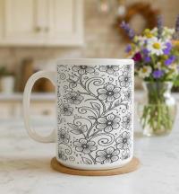 Floral Cups -  Large and Small Ceramic Mug