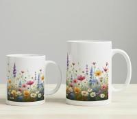 Floral Cups -  Large and Small Ceramic Mugs