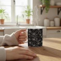 Floral Cups -  Large and Small Ceramic Mugs - 15oz and 11oz Mug Set