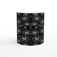 Floral Cups -  Large and Small Ceramic Mugs - 15oz and 11oz Mug Set