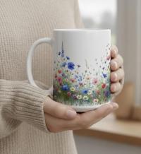 Floral Cups -  Large and Small Ceramic Mugs