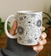 Floral Cups -  Large and Small Ceramic Mug