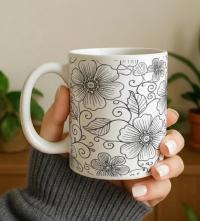 Floral Cups -  Large and Small Ceramic Mug