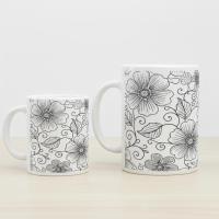 Floral Cups -  Large and Small Ceramic Mug
