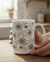 Floral Cups -  Large and Small Ceramic Mug