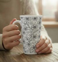 Latte 17oz Ceramic Mug - Coffee or Tea Cup, Extra Tall