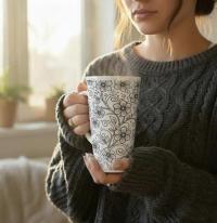 Latte 17oz Ceramic Mug - Coffee or Tea Cup, Extra Tall