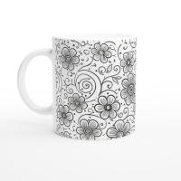 Floral Cups -  Large and Small Ceramic Mugs