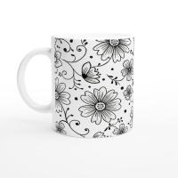 Floral Cups -  Large and Small Ceramic Mugs