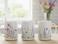 Floral Cups -  Large and Small Ceramic Mugs
