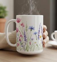 Floral Cups -  Large and Small Ceramic Mugs