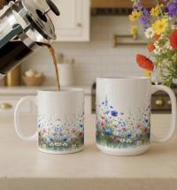 Floral Cups -  Large and Small Ceramic Mugs