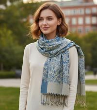 Reversible Soft Pashmina Shawl & Scarf for Women, Jacquard Brocade, Shawl, Sarong or Head Wraps