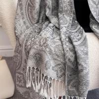 Reversible Soft Pashmina Shawl & Scarf for Women, Jacquard Brocade, Shawl, Sarong or Head Wraps
