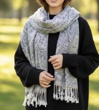 Reversible Soft Pashmina Shawl & Scarf for Women, Jacquard Brocade, Shawl, Sarong or Head Wraps